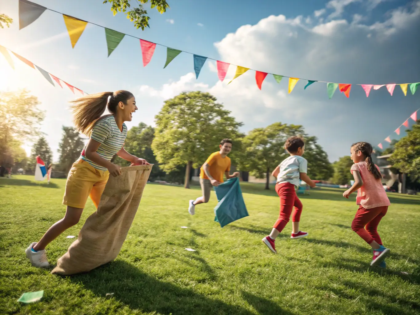 A vibrant image of a local sporting event organized by COMITE DES FETES ET LOISIRS, showcasing community members actively participating in a friendly competition. The image captures the energy and excitement of the event, emphasizing the organization's role in promoting physical activity and community engagement.